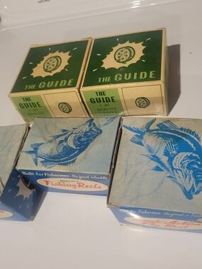 Fishing Reels - Blue and Green Vintage-Style Packaging